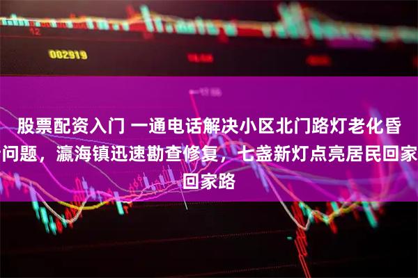 股票配资入门 一通电话解决小区北门路灯老化昏暗问题，瀛海镇迅速勘查修复，七盏新灯点亮居民回家路